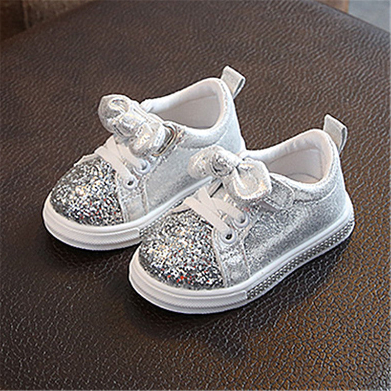Children's Bow Sequined Casual Shoes