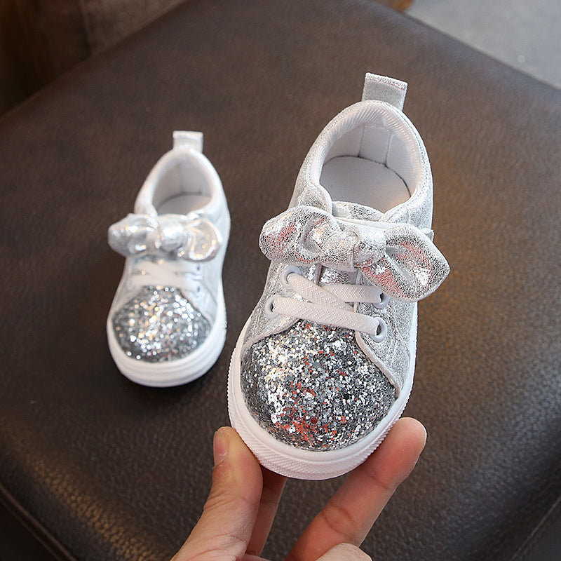 Children's Bow Sequined Casual Shoes