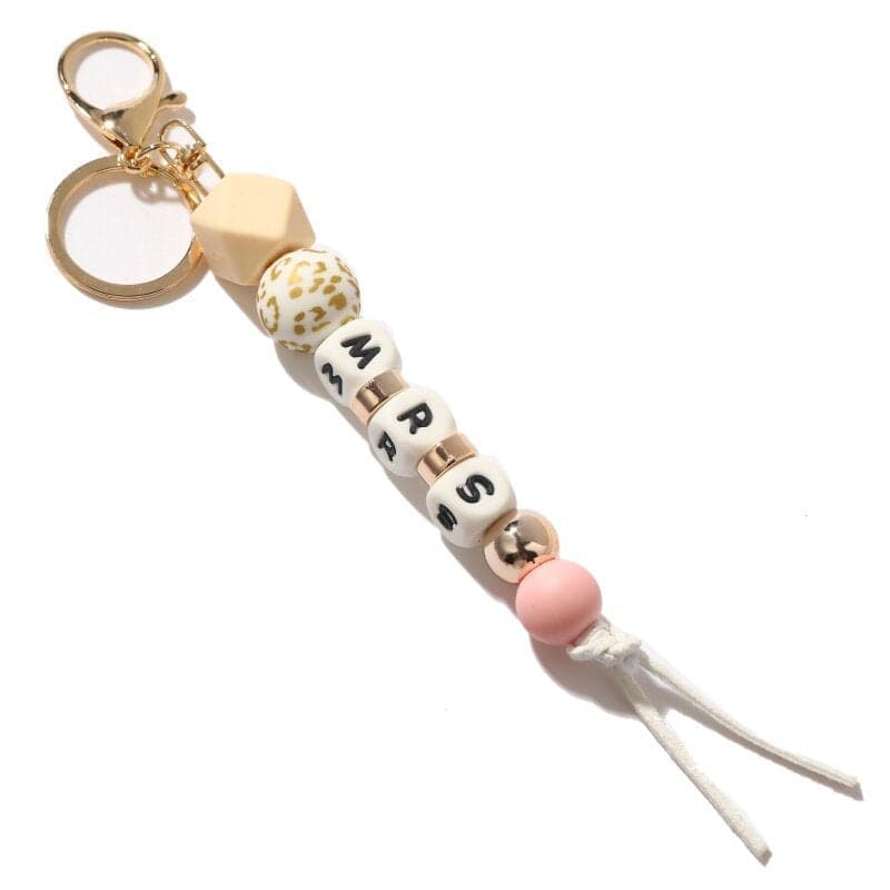 Alphabet Silicone Bead Keychain|2pc