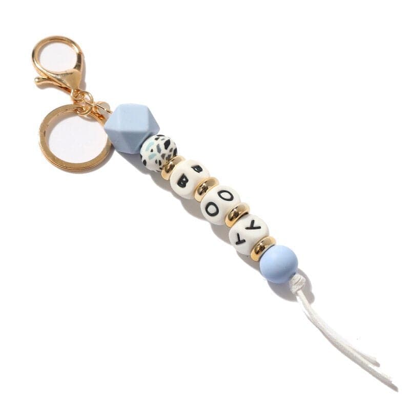 Alphabet Silicone Bead Keychain|2pc