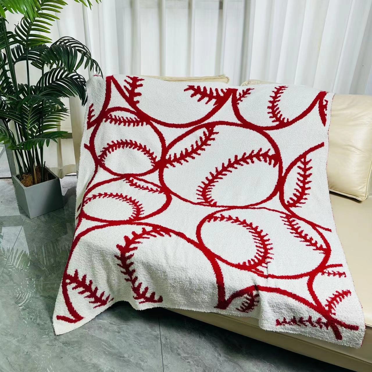 Baseball Half Fleece Blanket