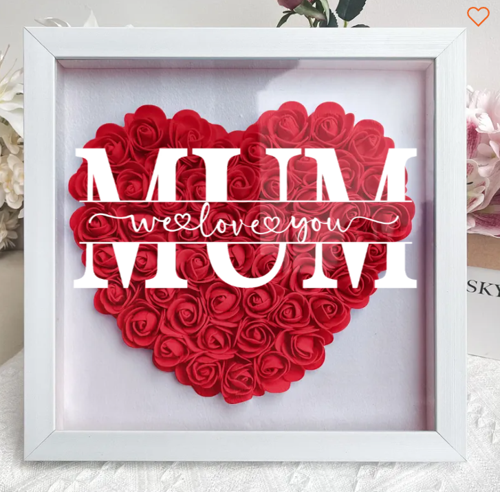 Mom We Love You - Personalized Flower Shadow Box