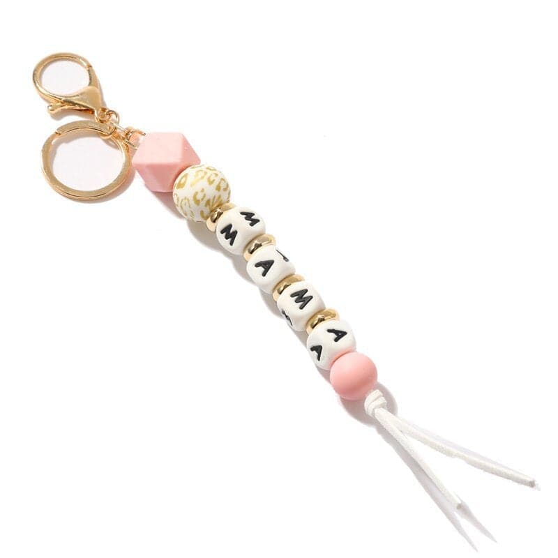 Alphabet Silicone Bead Keychain|2pc