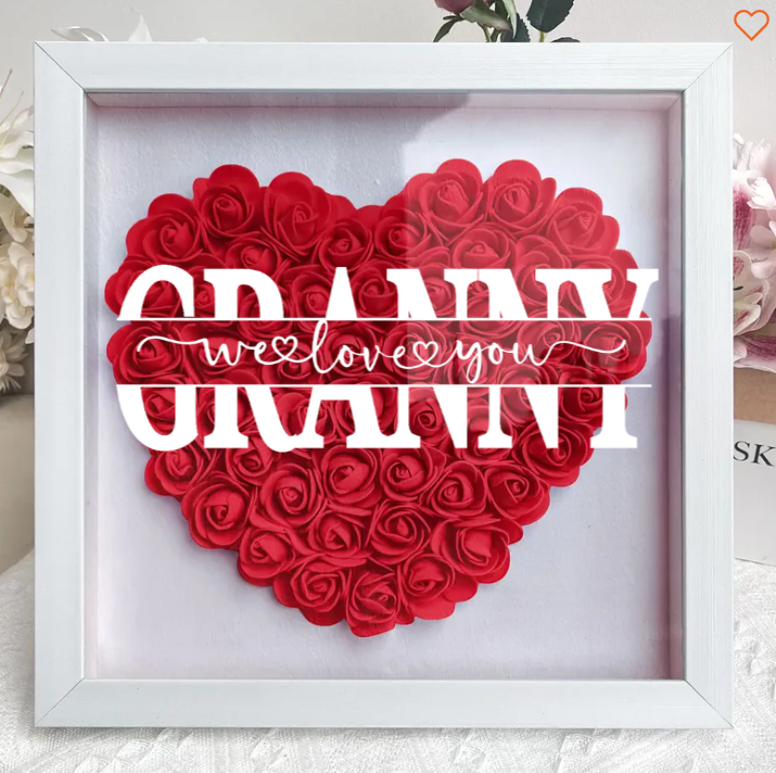 Mom We Love You - Personalized Flower Shadow Box