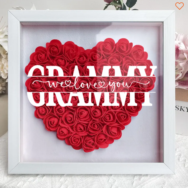 Mom We Love You - Personalized Flower Shadow Box