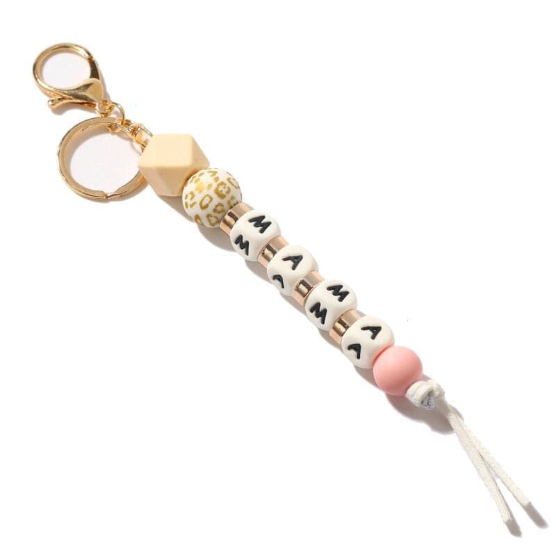 Alphabet Silicone Bead Keychain|2pc