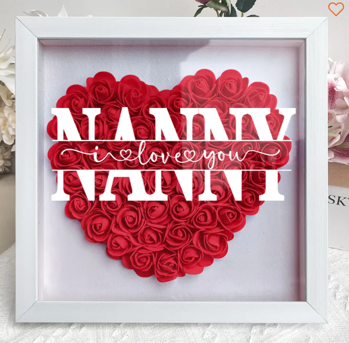 Mom We Love You - Personalized Flower Shadow Box