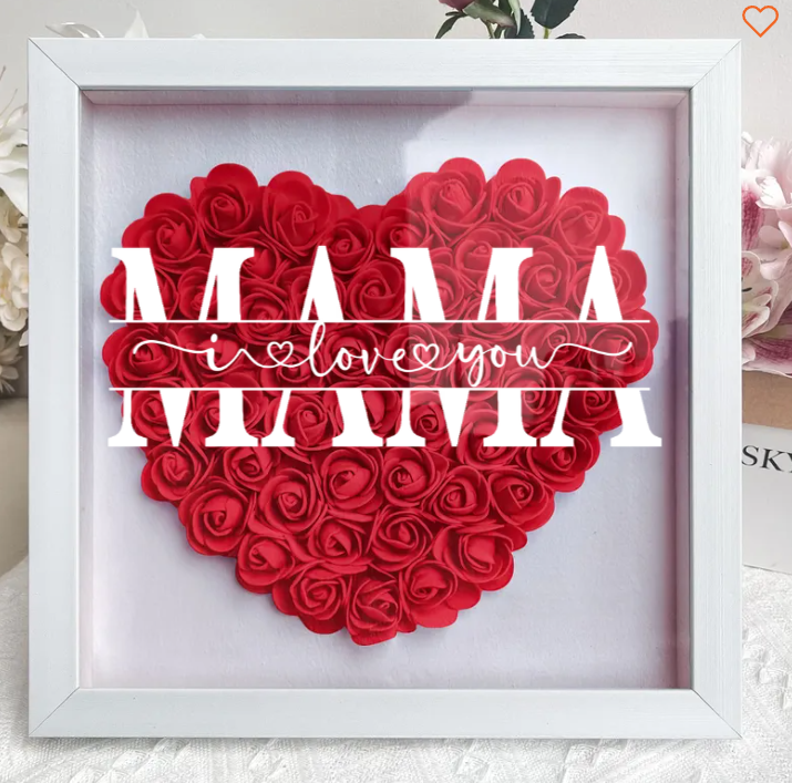 Mom We Love You - Personalized Flower Shadow Box