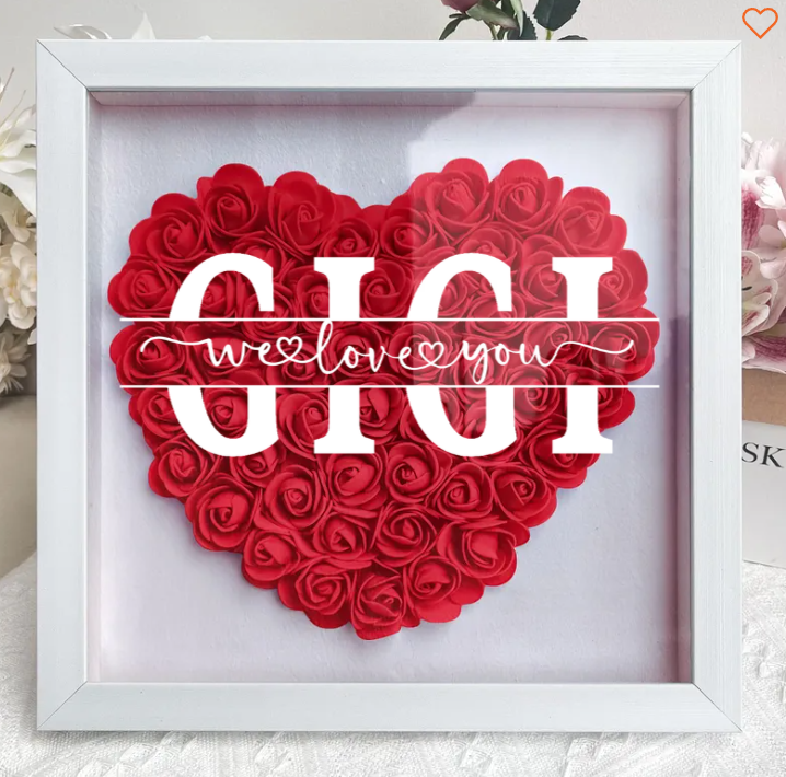 Mom We Love You - Personalized Flower Shadow Box