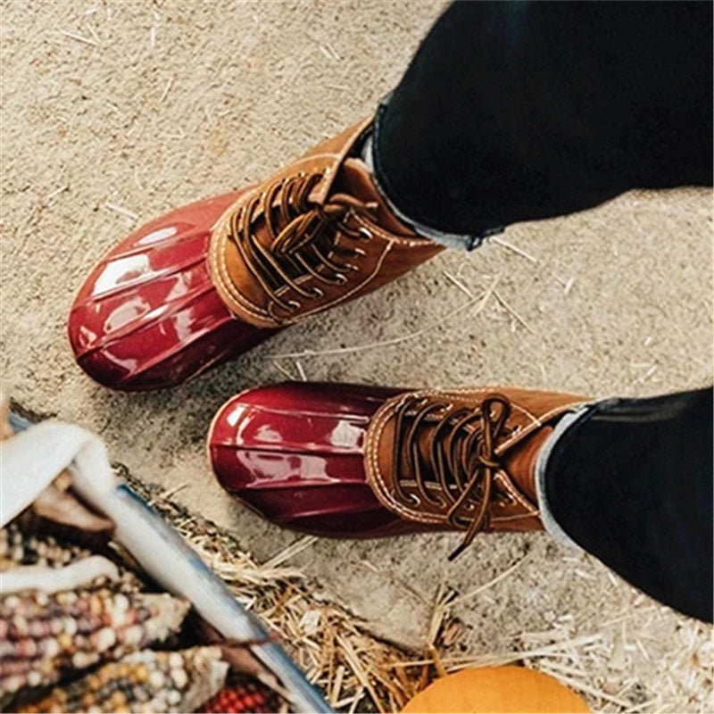 Women's Waterproof Lace-up Duck Boots - KOC