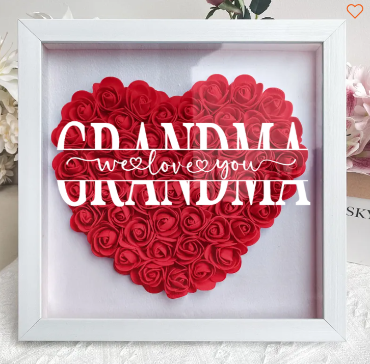 Mom We Love You - Personalized Flower Shadow Box