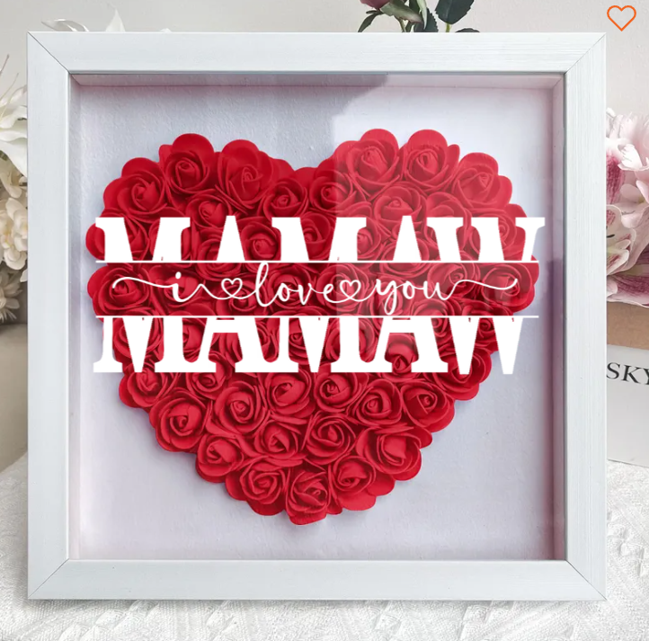 Mom We Love You - Personalized Flower Shadow Box