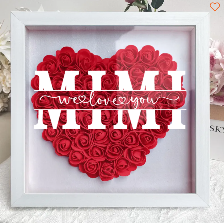 Mom We Love You - Personalized Flower Shadow Box