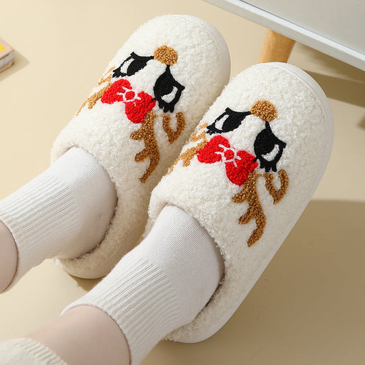 Christmas Elk Cutton Slippers