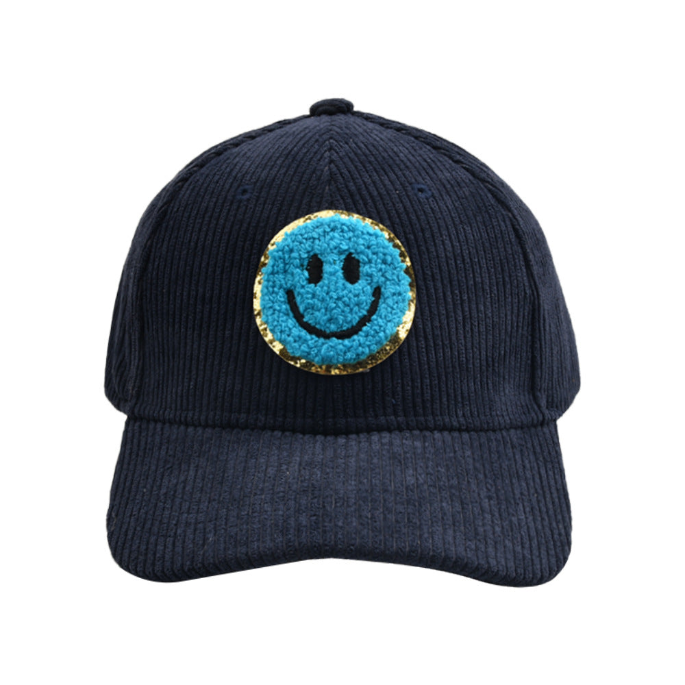 Corduroy Smiley Baseball Cap