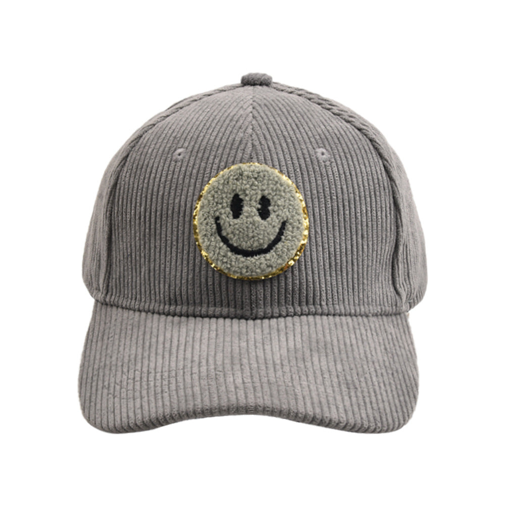Corduroy Smiley Baseball Cap