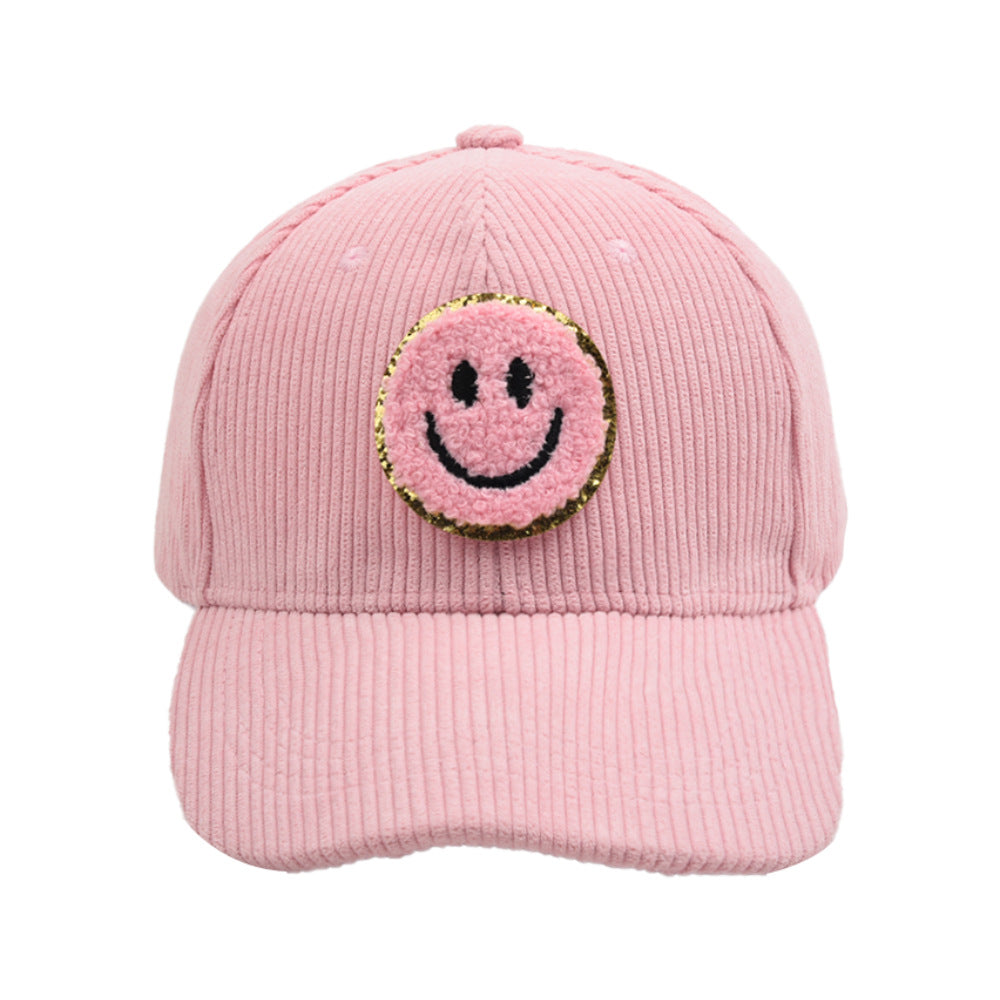 Corduroy Smiley Baseball Cap