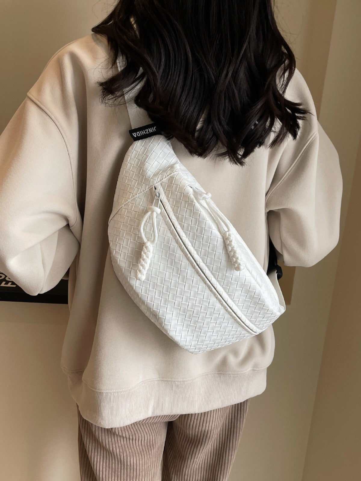 Woven Style Large Crossbody Bag