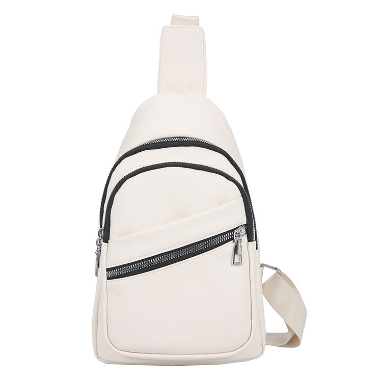 Cross body Small Chest Bag-White