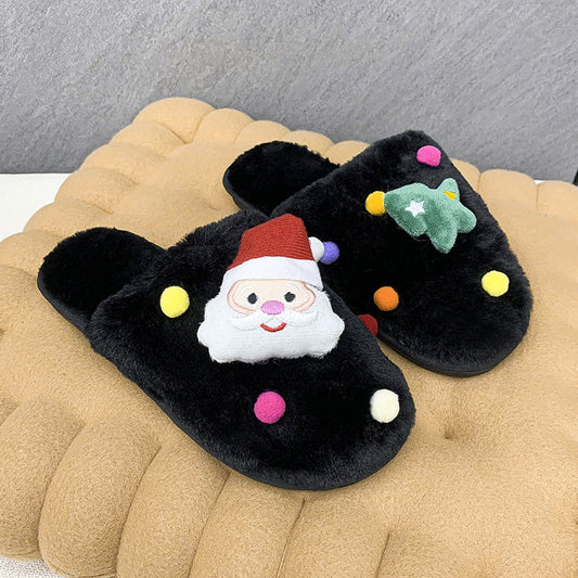 Christmas plush parent-child slippers - KOC