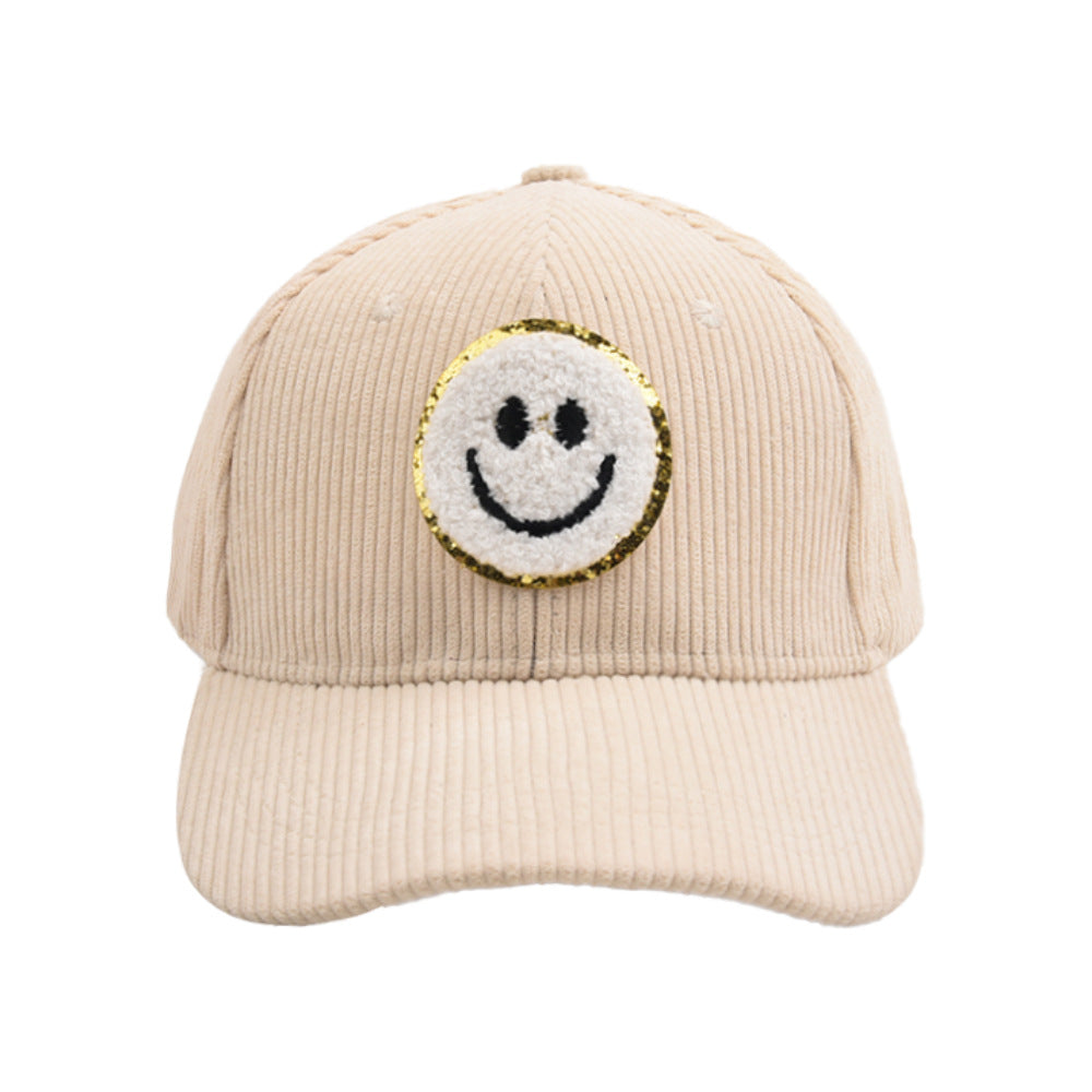 Corduroy Smiley Baseball Cap