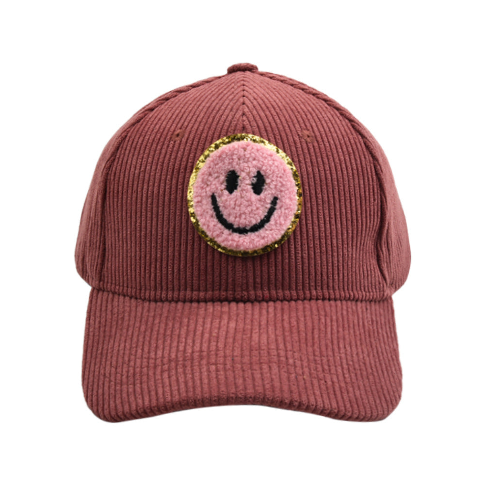 Corduroy Smiley Baseball Cap