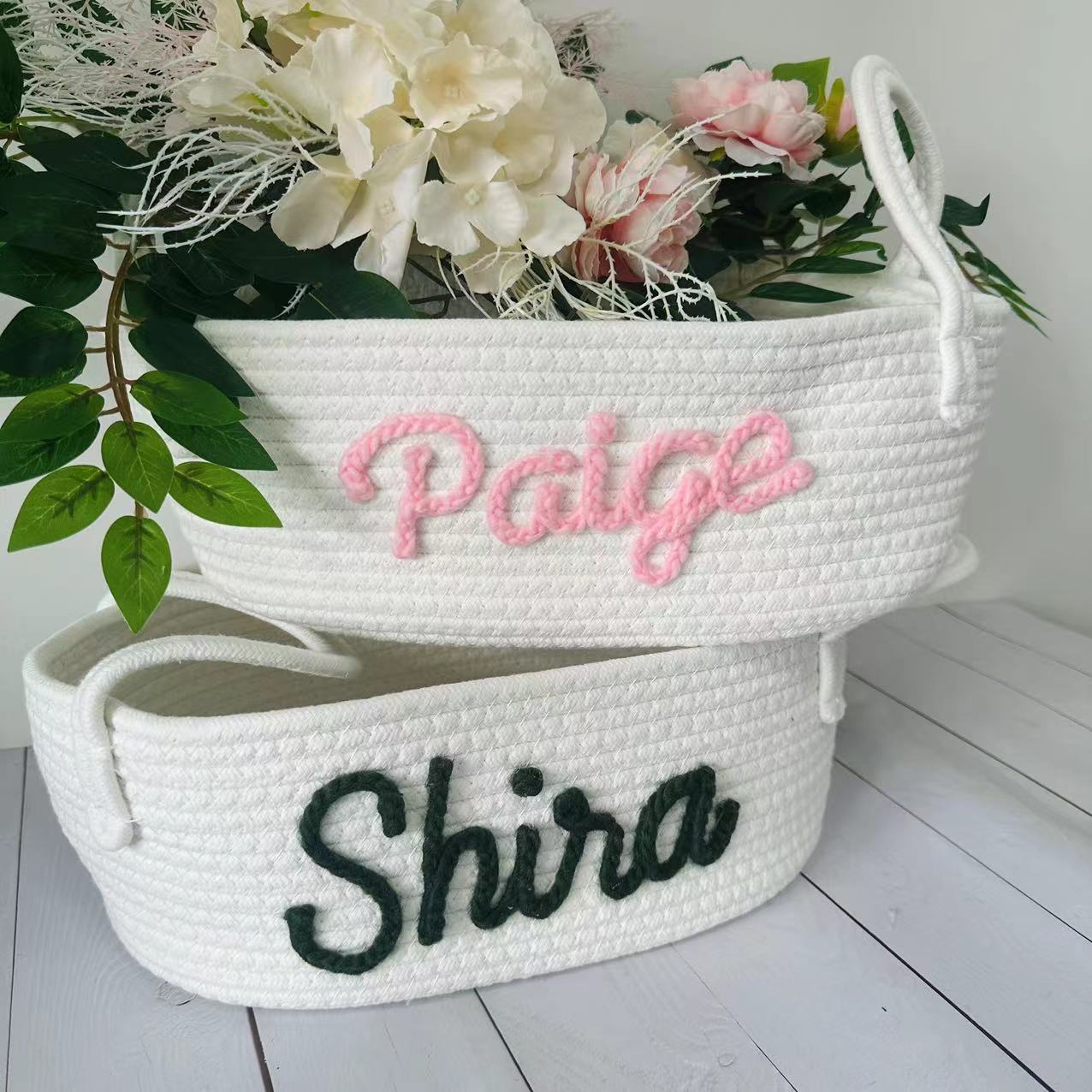 Personalized Name Baby Storage Basket