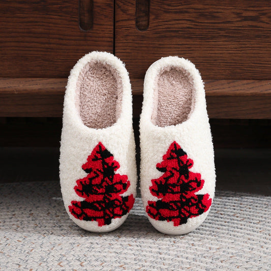 Christmas Tree Cutton Slippers