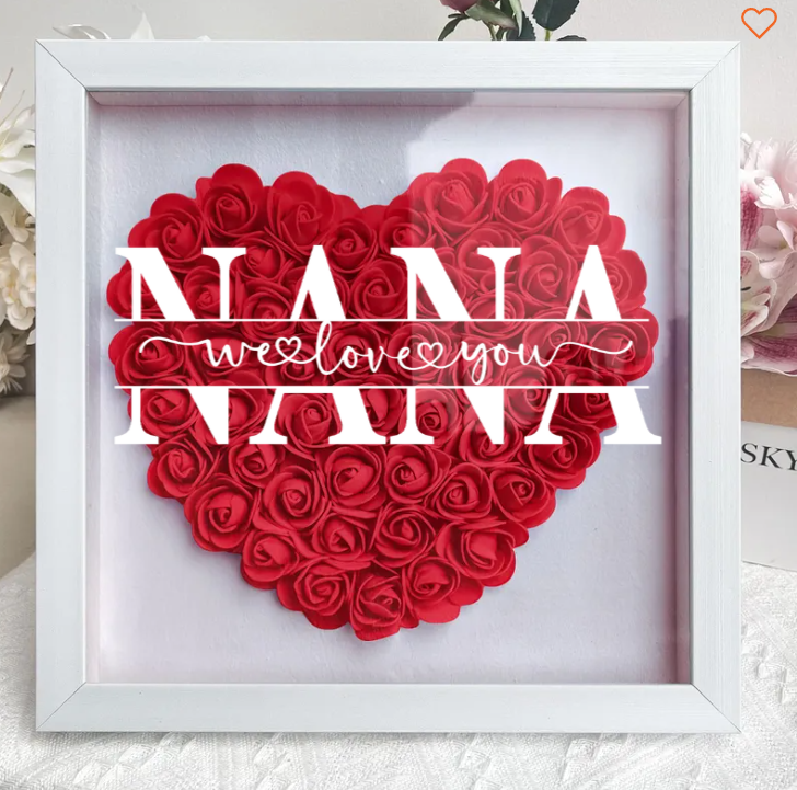 Mom We Love You - Personalized Flower Shadow Box
