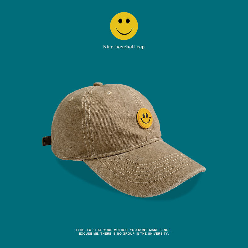 Retro Washed Smiley Baseball Cap