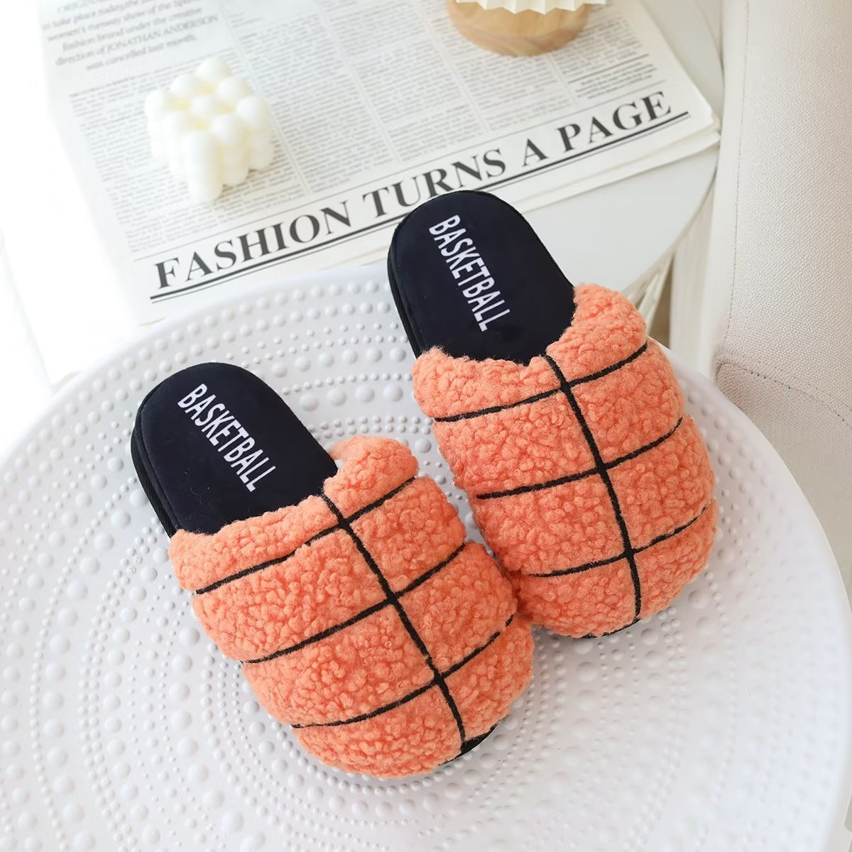 Sports Themed Fuzzy Slippers