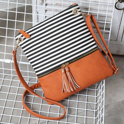 Tassel Zipper Shoulder Purse