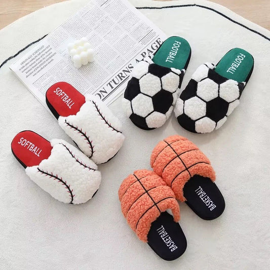 Sports Themed Fuzzy Slippers