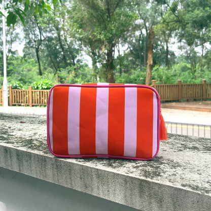 Striped Cosmetic Bag