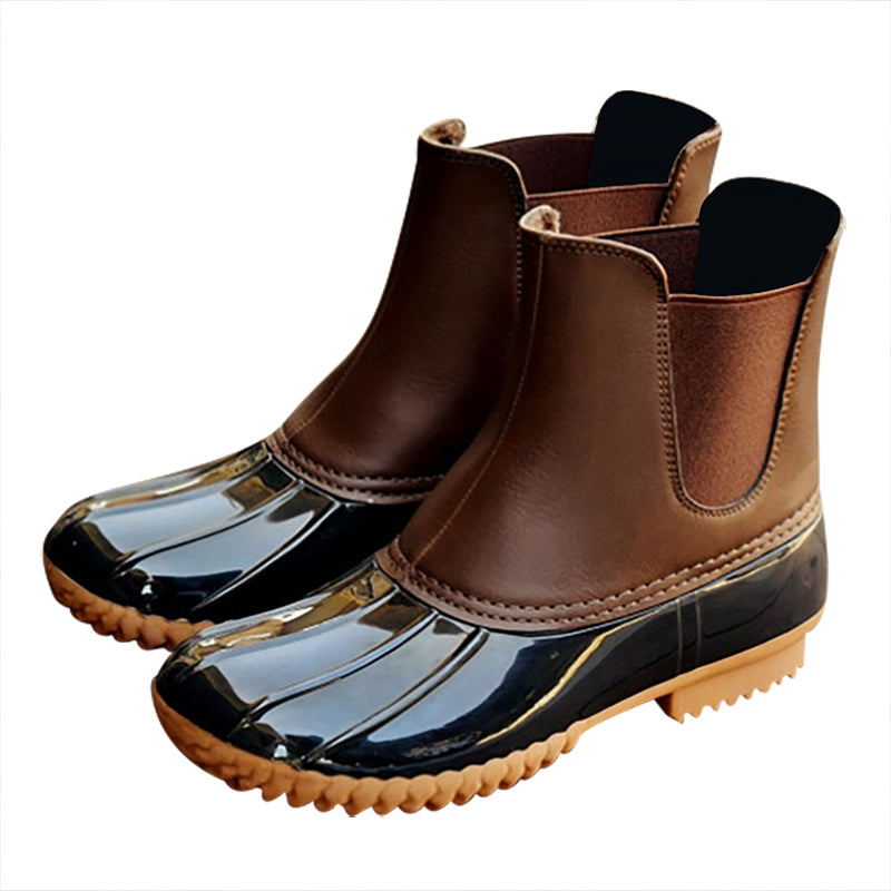 Women's Waterproof Two-Tone Duck Boots - KOC