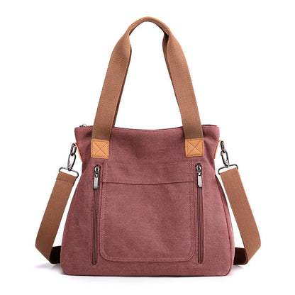 Ladies Large Capacity Canvas Bag-purple