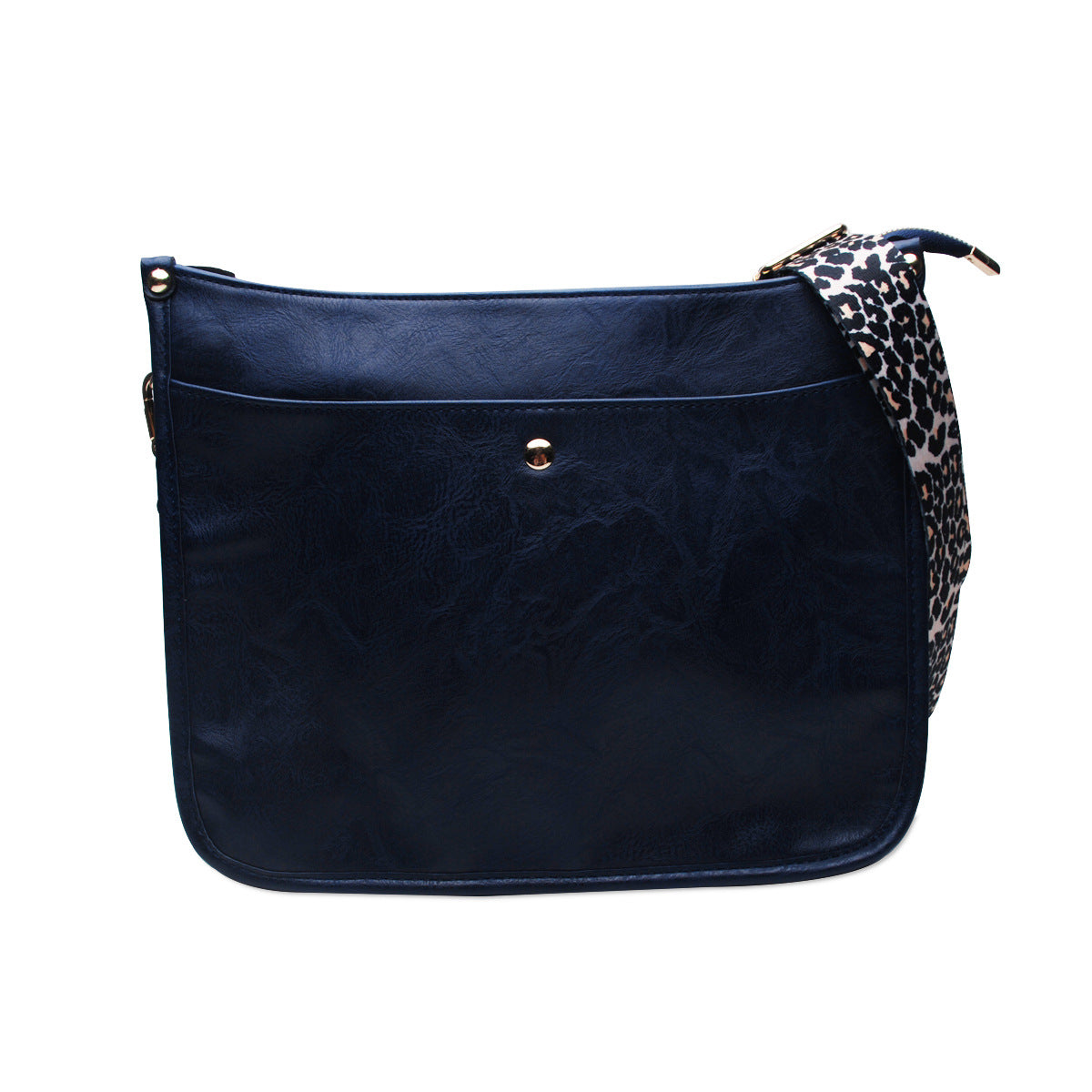 Button Leopard Messenger Bag-Zipper - KOC