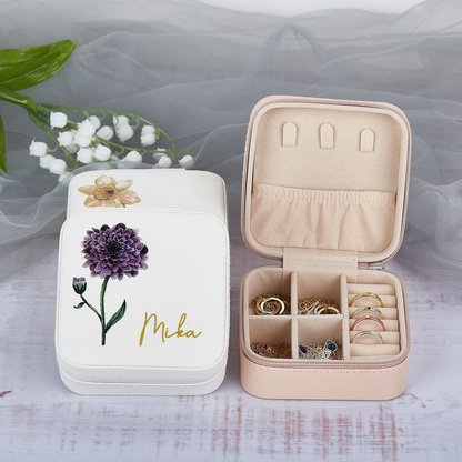 Personalized Travel Jewelry Box with Name