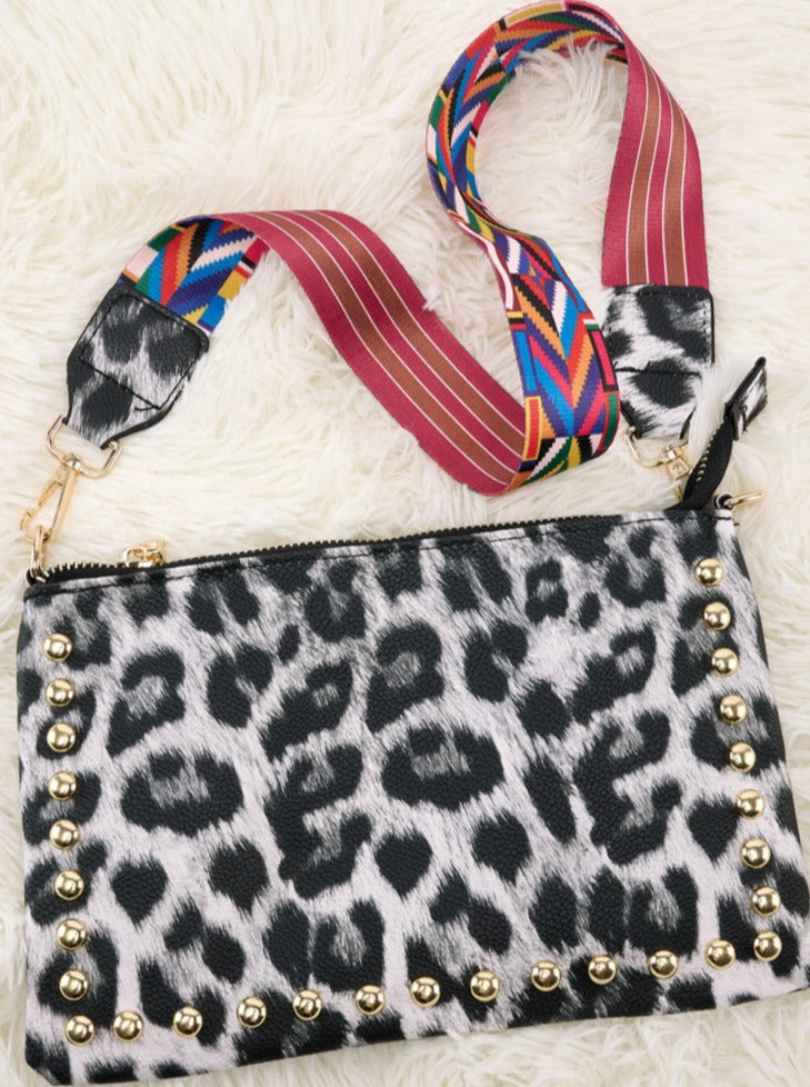 Leopard Rivet Crossbody Bag - KOC