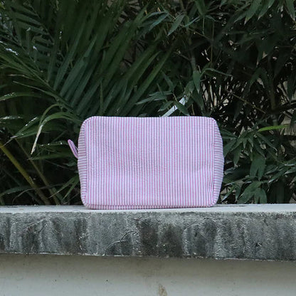 RTS-25Pcs Seersucker Cosmetic Bag