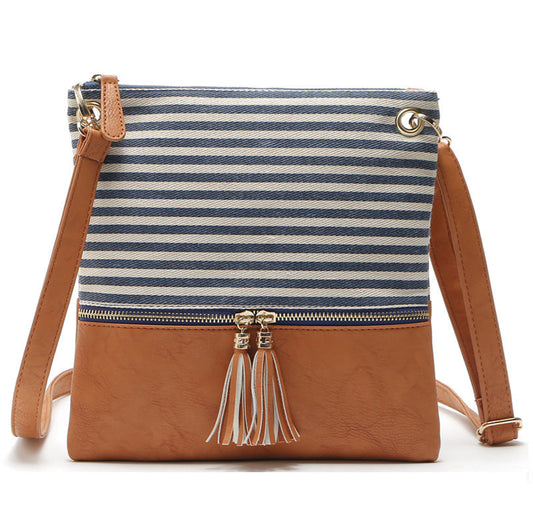 Tassel Zipper Shoulder Purse