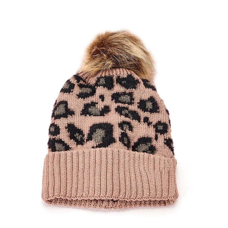 Women's Leopard Winter Knitted Beanie - KOC