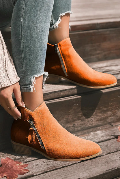 Side Zip Ankle Boots