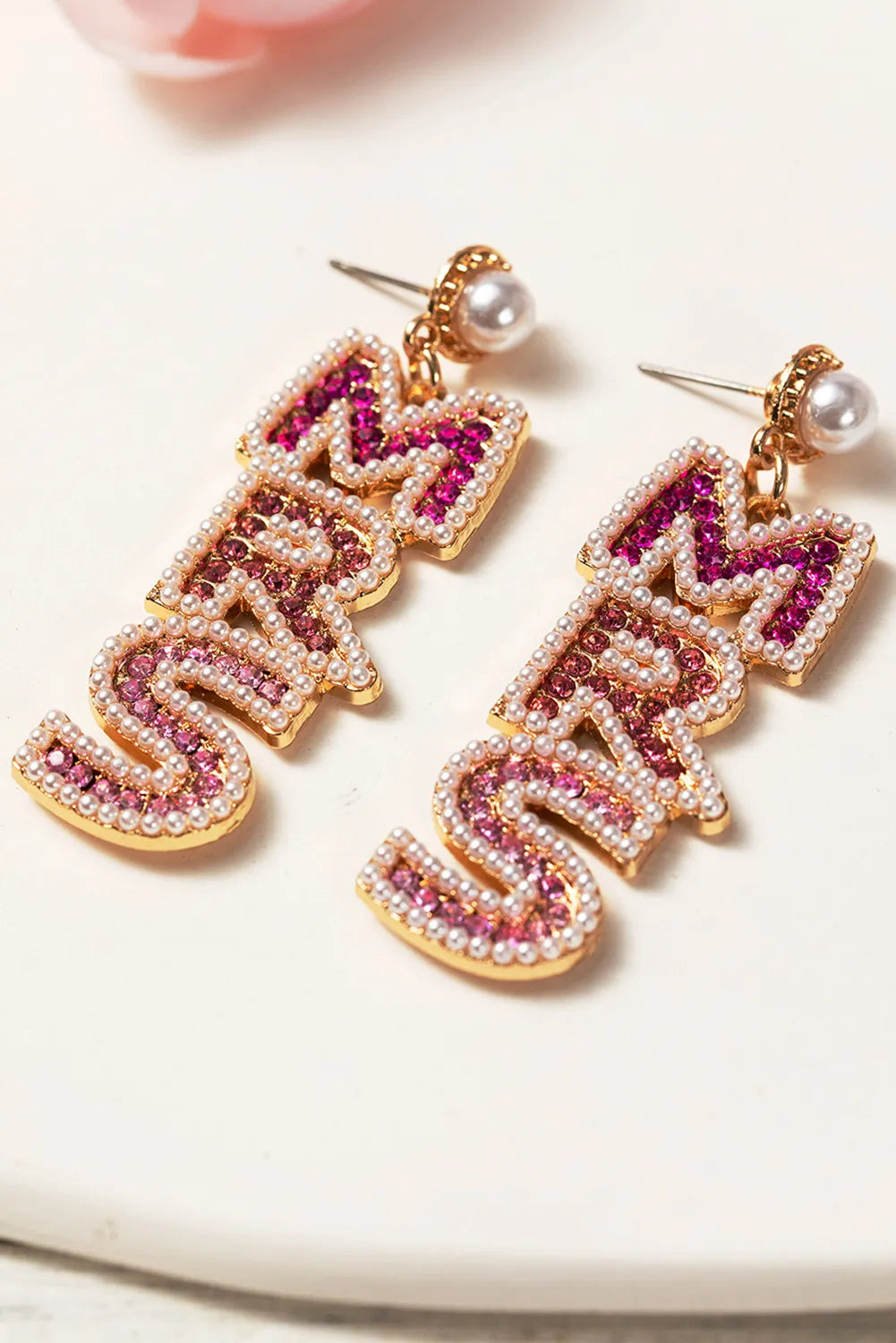 MRS Studded Dangle Earrings