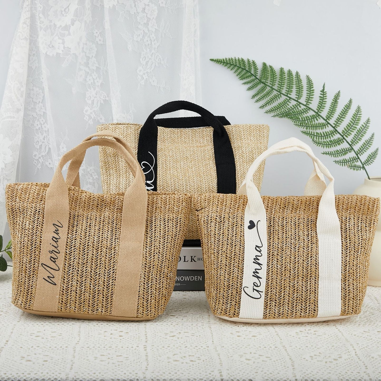 Personalized Beach Straw Bags