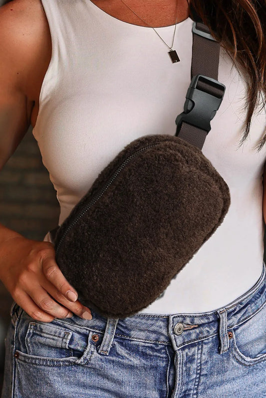 Faux fur belt bag