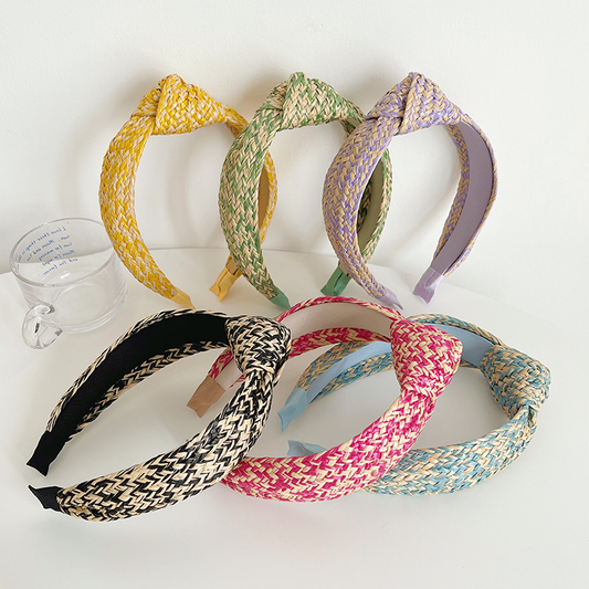 Straw Knotted Headband|3pcs