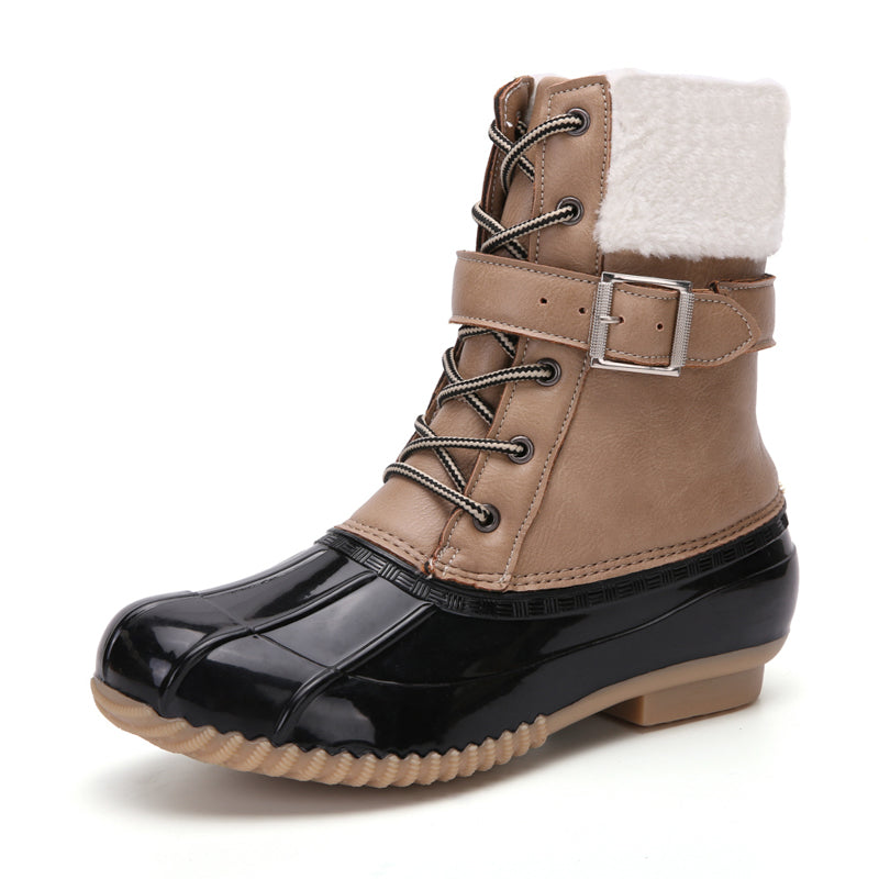 Anti-Slip Plush Boot for Outdoor-Beige