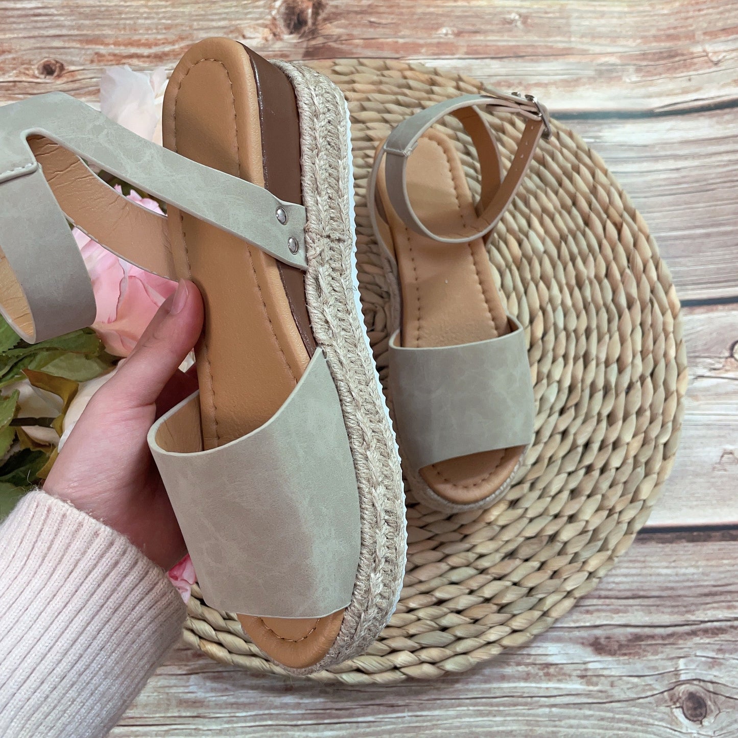 Women's Hemp Rope Platform Sandals