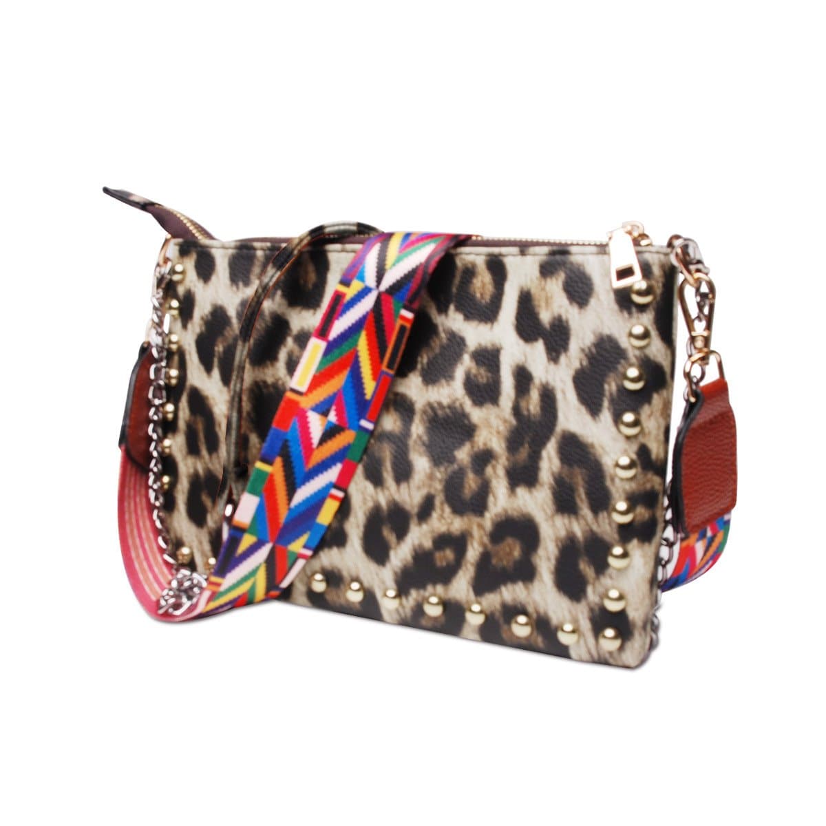 Leopard Rivet Crossbody Bag - KOC